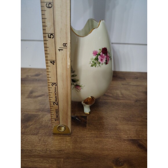 Formalities by Baum Bros Cracked Egg Vase Gold Rim Trinket Dish - Picture 6 of 7